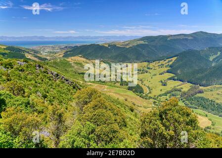 Hawkes Lookout in Takaka Hill, Nelson Region, Neuseeland Stockfoto