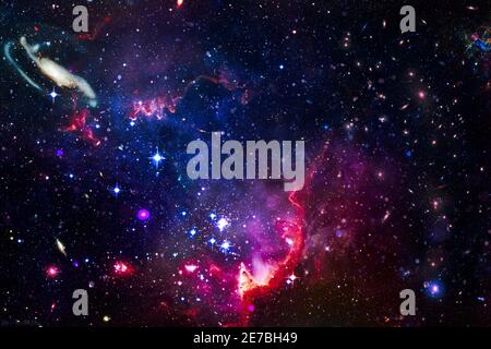 Galaxie, Kosmos, Physikalische Kosmologie, Science Fiction Wallpaper.Schönheit des Universums. Von der NASA eingerichtete Elemente. Stockfoto