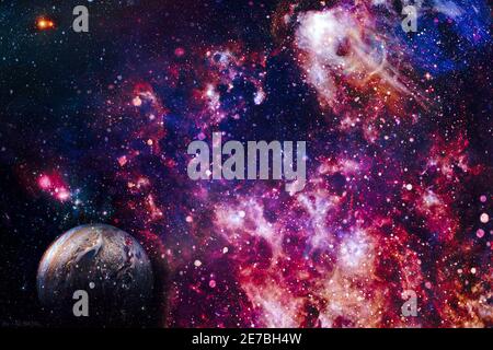 Galaxie, Kosmos, Physikalische Kosmologie, Science Fiction Wallpaper.Schönheit des Universums. Von der NASA eingerichtete Elemente. Stockfoto