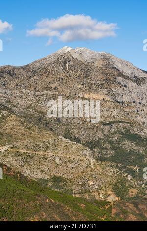 Torrecilla Gipfel im Nationalpark Sierra de las Nieves, Provinz Málaga. Andalusien, Spanien Stockfoto