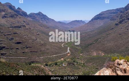 Der Uitkyk Pass ist ein Aussichtspunkt auf dem Cederberg Im westlichen Kap von Südafrika Stockfoto