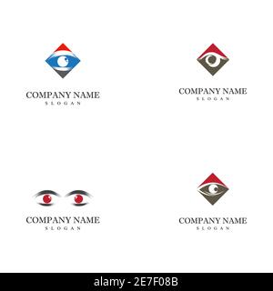 Festlegen der Branding-Identität Corporate Eye Care Vektor-Logo-Design Stock Vektor