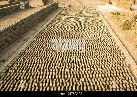 Abstrakte Fotografie mit Ziegelmuster Stockfoto