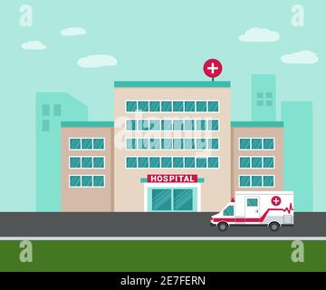 Medizinisches Krankenhausgebäude im Freien Stock Vektor