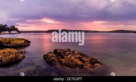 Sonnenuntergang Blick auf Darook Park in Cronulla Stockfoto