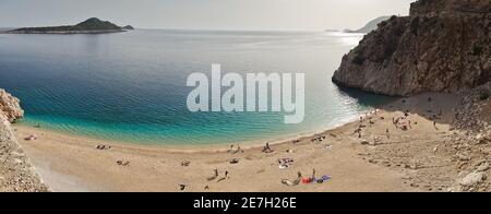 Kaputas Sandstrand ist einer der schönsten türkischen Strände in der Nähe der Stadt Kas, Türkei Stockfoto