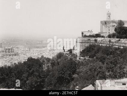 Vintage 19. Jahrhundert Foto: Ansicht der Stadt Granada, Spanien. Stockfoto