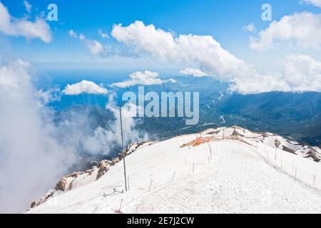 Aussichtspunkt von der Spitze des Tahtali Berges bei Olympos National park in der Türkei Stockfoto