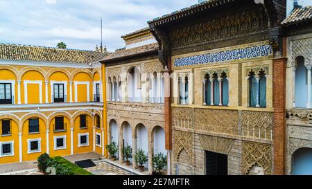 Die weitläufigen Gärten des Royal Alcazar Stockfoto