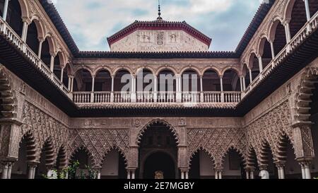 Die weitläufigen Gärten des Royal Alcazar Stockfoto