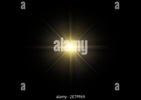 VFX Glow Lichteffekt Star Burst, Flash Energy ray. Kreative Design-Vorlage, 3D-Illustration Stockfoto