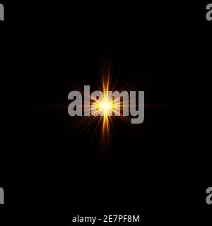 VFX Glow Lichteffekt Star Burst, Flash Energy ray. Kreative Design-Vorlage, 3D-Illustration Stockfoto