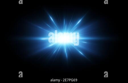 VFX Glow Lichteffekt Star Burst, Flash Energy ray. Kreative Design-Vorlage, 3D-Illustration Stockfoto