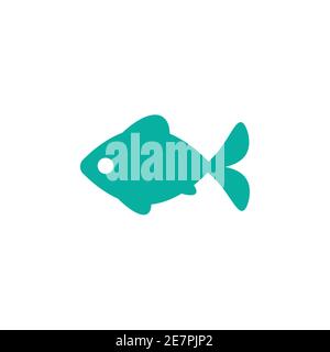 Blaue Fisch flache Symbol isoliert auf weiß. Vektor-Illustration. Fischerei, Angeln Symbol. Stock Vektor