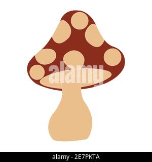 Vektor-Illustration mit dunkelroten Pilzen auf weißem Hintergrund Stock Vektor