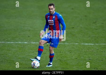 Eibar, Spanien. Januar 2021, 30. Roberto Antonio Correa von SD Eibar in Aktion während des La Liga-Spiels zwischen SD Eibar und Sevilla FC im Ipurua Stadion gespielt. Kredit: Ion Alcoba/Capturasport/Alamy Live Nachrichten Stockfoto