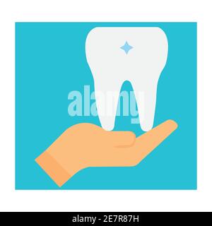 Kreatives Dental Care Logo auf blauem Hintergrund Stock Vektor