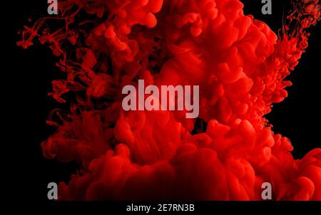Rote abstrakte Textur auf Schwarz. Stockfoto