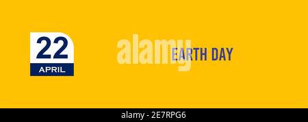 22 April Earth Day Text Design Illustration. Banner zum internationalen Tag. Stockfoto