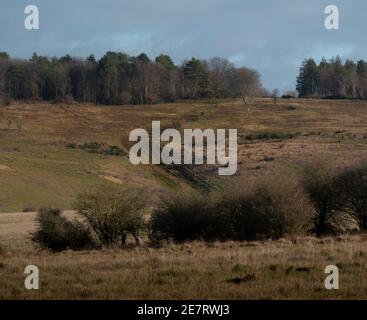 Weg auf Sidbury Hill, Tidworth, Wiltshire Stockfoto