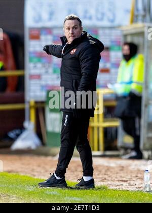 Tannadice Park, Dundee, Großbritannien. Januar 2021. Scottish Premiership Football, Dundee United versus Hibernian; Micky Mellon Manager of Dundee United Credit: Action Plus Sports/Alamy Live News Stockfoto