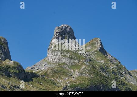 Col du Portalet. Befindet sich in Huesca. Grenze zwischen Spanien und Frankreich. Panorama. Ansicht Querformat Stockfoto