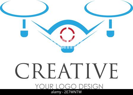 Drohne Logo Design Vektor Illustration Stock Vektor