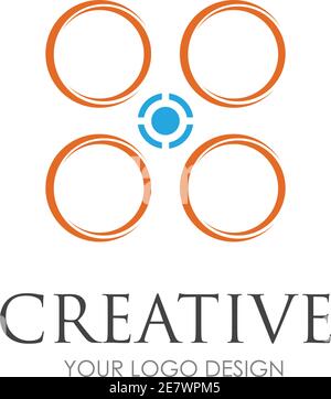 Drohne Logo Design Vektor Illustration Stock Vektor
