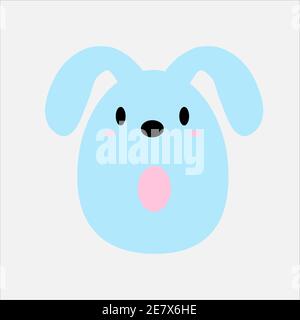 Osterhase in Form einer eiblauen Farbe Niedliche Hase Vektor-Illustration Stock Vektor