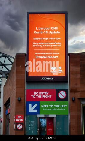 Liverpool One in Pandemiesperre Stockfoto