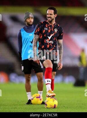 Southampton's Danny ings erwärmt sich vor dem Premier League-Spiel im St Mary's Stadium, Southampton. Bilddatum: Samstag, 30. Januar 2021. Stockfoto