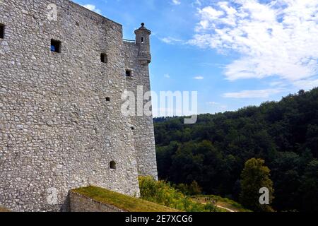 Pieskowa Skala, Polen - 16. August 2020. Schloss Pieskowa Skala. Stockfoto