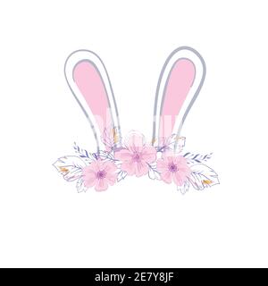 Cartoon kleine Hase hält Osterei Stock Vektor