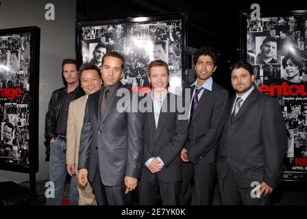 Die Darsteller Rex Lee, Jeremy Piven, Kevin Connolly, Adam Grenier, Jerry Ferrara und Kevin Dillon nehmen an der Premiere von HBO's 'Entourage' Staffel 3 Teil, die am 5. April 2007 im Cinerama Dome in Hollywood in Los Angeles, CA, USA, stattfand. Foto von Lionel Hahn/ABACAPRESS.COM Stockfoto