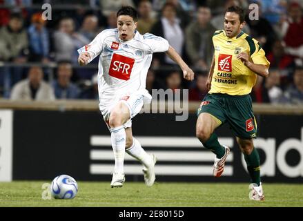 Samir Nasri von Olympique Marseille während des Halbfinalmatches des französischen Pokals, Olympique Marseille gegen Nantes am 18. April 2007 im Stadion Velodrome in Marseille, Frankreich. Marseille gewann 3:0. Foto von Christian Liewig ABACAPRESS.COM Stockfoto