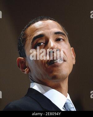 Der demokratische Präsidentschaftskandidat, Sen. Barack Obama, spricht am 24 2007. April vor dem Nationalen Jüdischen Demokratischen Rat in Washington DC, USA. Foto von Olivier Douliery/ABACAPRESS.COM Stockfoto