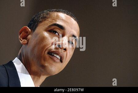 Der demokratische Präsidentschaftskandidat, Sen. Barack Obama, spricht am 24 2007. April vor dem Nationalen Jüdischen Demokratischen Rat in Washington DC, USA. Foto von Olivier Douliery/ABACAPRESS.COM Stockfoto