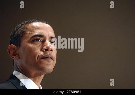 Der demokratische Präsidentschaftskandidat, Sen. Barack Obama, spricht am 24 2007. April vor dem Nationalen Jüdischen Demokratischen Rat in Washington DC, USA. Foto von Olivier Douliery/ABACAPRESS.COM Stockfoto