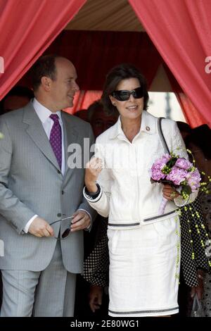 Fürst Albert II. Von Monaco und seine Schwester Prinzessin Caroline von Hannover nehmen am 12. Mai 2007 am 40. Internationalen Wettbewerb der Buns in Monaco Teil. Foto von Nebinger-Orban/ABACAPRESS.COM Stockfoto
