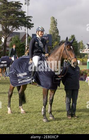 Irlands Kurten Jessica beim internationalen Springen in La Baule, Frankreich am 11. Mai 2007. Foto von Gael Gotonnec/Cameleon/ABACAPRESS.COM Stockfoto