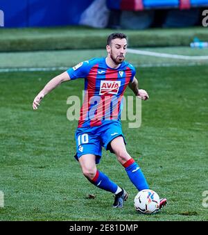 Edu Exposito von SD Eibar während der spanischen Meisterschaft La Liga Fußballspiel zwischen SD Eibar SAD und Sevilla FC am 30. Januar 2021 im Ipurua Stadion in Eibar, Spanien - Foto Inigo Larreina / Spanien DPPI / DPPI / LM Stockfoto