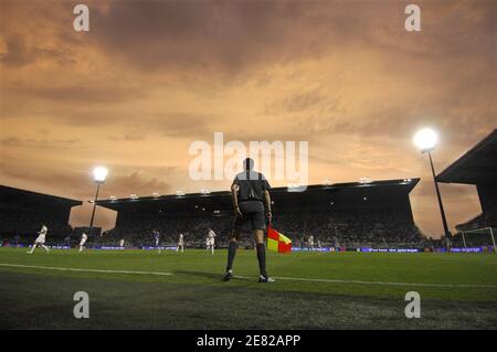 Atmosphäre während des EM 2008 Qualifikationsspiel Frankreich gegen Georgien im Stadion l'Abbe Deschamps in Auxerre, Frankreich, am 6. Juni 2007. Frankreich gewann 1:0. Foto von Nicolas Gouhier/Cameleon/ABACAPRESS.COM Stockfoto