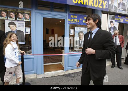 Porträt von Rechtsanwalt Arno Klarsfeld, Wahlkandidat der UMP in Paris, Frankreich, am 7. Juni 2007. Foto von Bernard Bisson/ABACAPRESS.COM Stockfoto