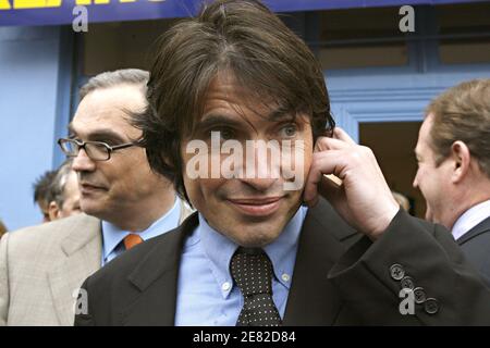 Porträt von Rechtsanwalt Arno Klarsfeld, Wahlkandidat der UMP in Paris, Frankreich, am 7. Juni 2007. Foto von Bernard Bisson/ABACAPRESS.COM Stockfoto