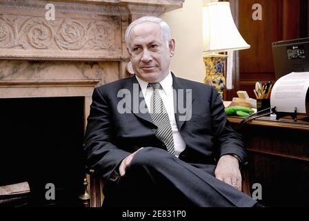 Der ehemalige israelische Premierminister Benjamin Netanjahu auf dem Capitol Hill, Juni 21 2007 in Washington, DC, USA. Netanjahu ist in seiner Eigenschaft als Vorsitzender der israelischen Likud-Partei Oppositionsführer. Foto von Olivier Douliery/ABACAPRESS.COM Stockfoto