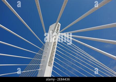 Millennium Bridge abstraktes Detail in Podgorica, Montenegro Stockfoto