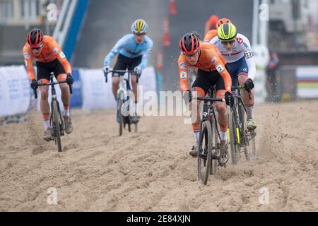 OOSTENDE, BELGIEN - JANUAR 30: 30-01-2021: Wielrennen: WK Veldrijden: Oostende während der 72. UCI Cyclocross Weltmeisterschaft Oostende 2021 - ME Stockfoto