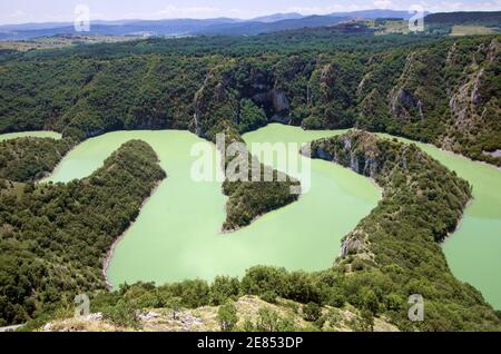 Canyon Uvac River Special Nature Reserve, Serbien Stockfoto