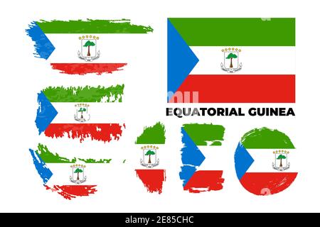 Glücklicher Unabhängigkeitstag von Äquatorialguinea mit künstlerischem Aquarell Stock Vektor