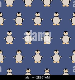 Nahtloses Muster niedlichen Cartoon Pinguin Stock Vektor